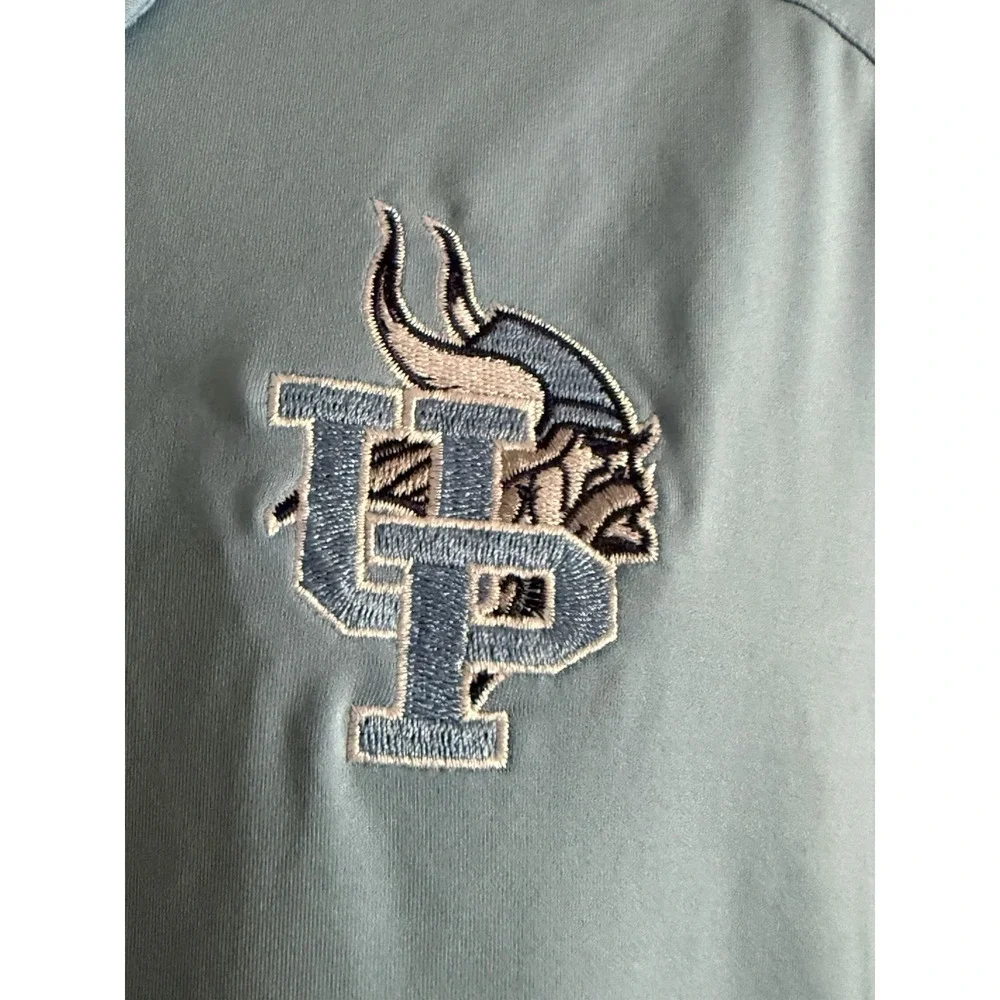 Adidas Golf Polo Shirt Blue Short Sleeve Men Sz‎ 2XL Union Pines HS Vikings Logo